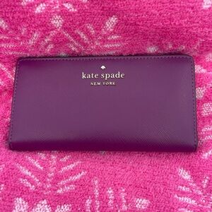 Kate Spade New York Continental Wallet – Plum / Mulberry – Saffiano Leather